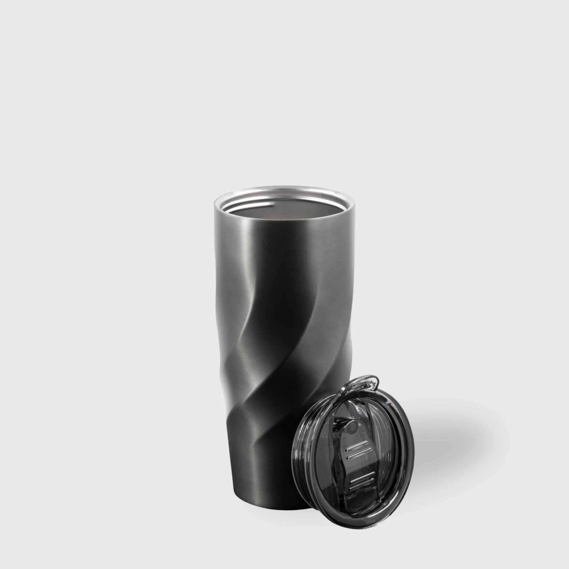500ml Metallic Wave Double Wall Tumbler Made From Recycled Stainless Steel lid removed