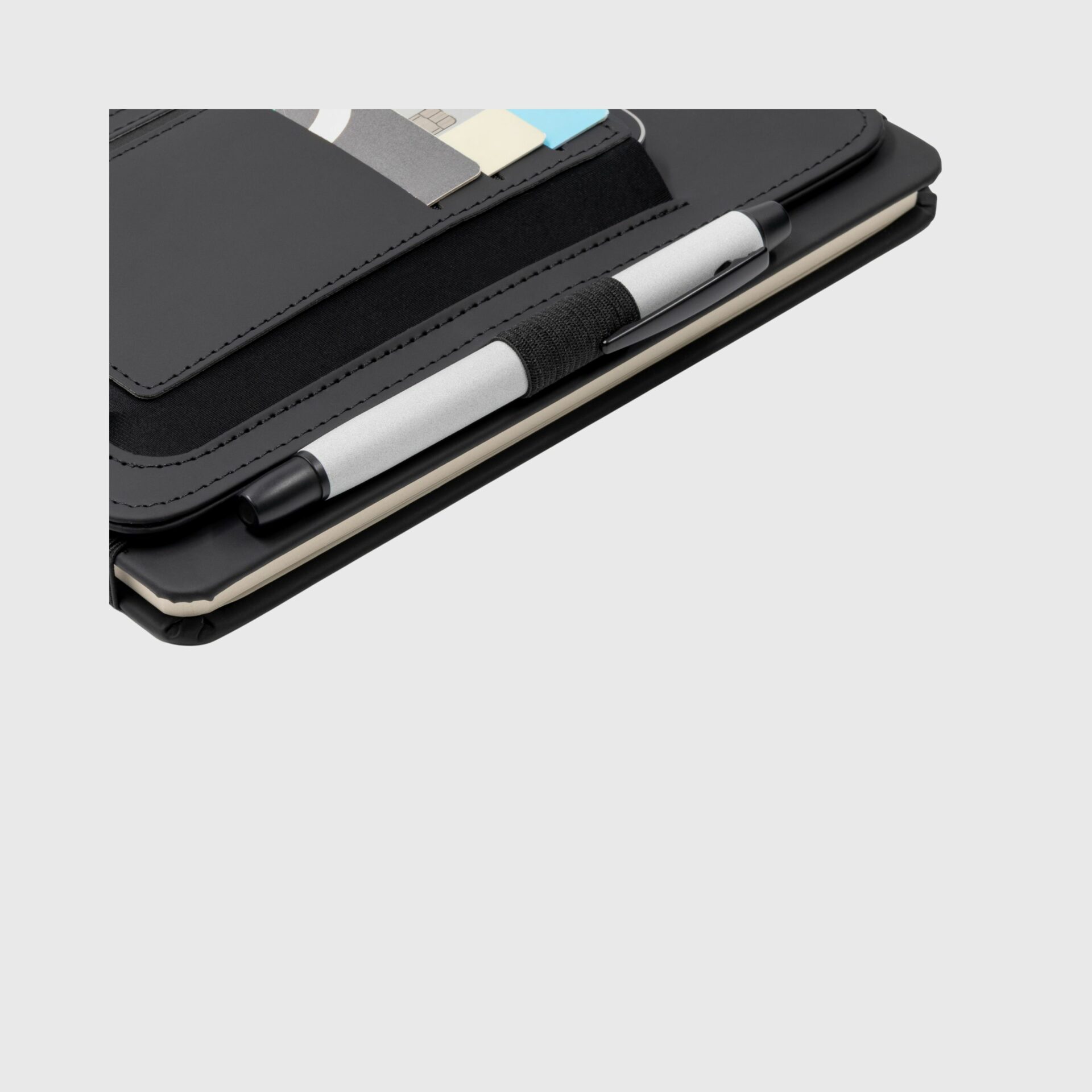 A5 Eco-friendly Sustainable Hard Cover Notebook with Utility Belt (PU) Made From Recycled PET Bottles attached