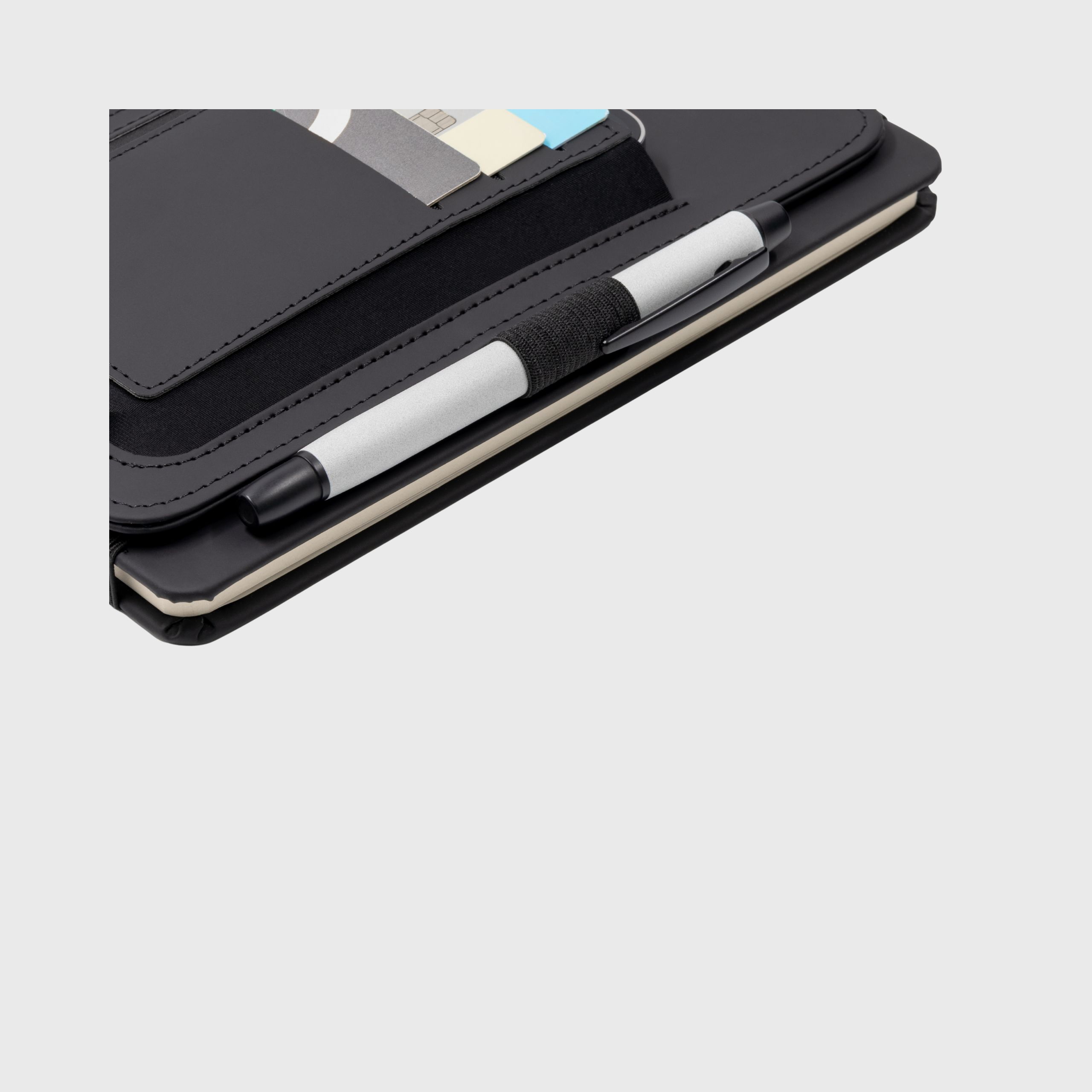 A5 Eco-friendly Sustainable Hard Cover Notebook with Utility Belt (PU) Made From Recycled PET Bottles attached