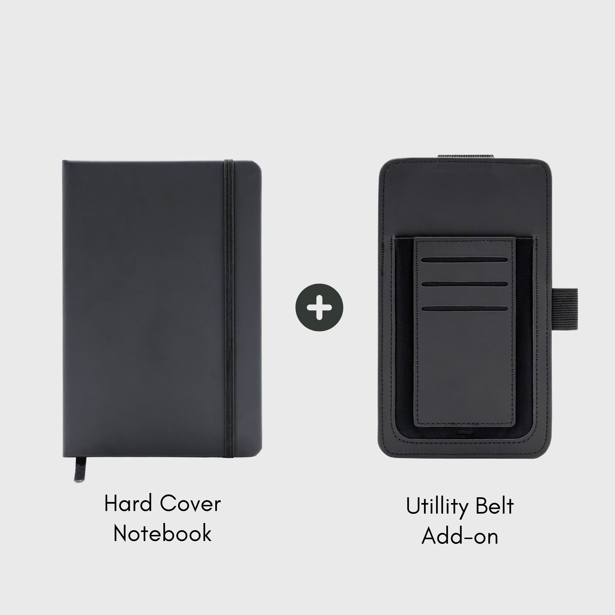 A5 Eco-friendly Sustainable Hard Cover Notebook with Utility Belt (PU) Made From Recycled PET Bottles