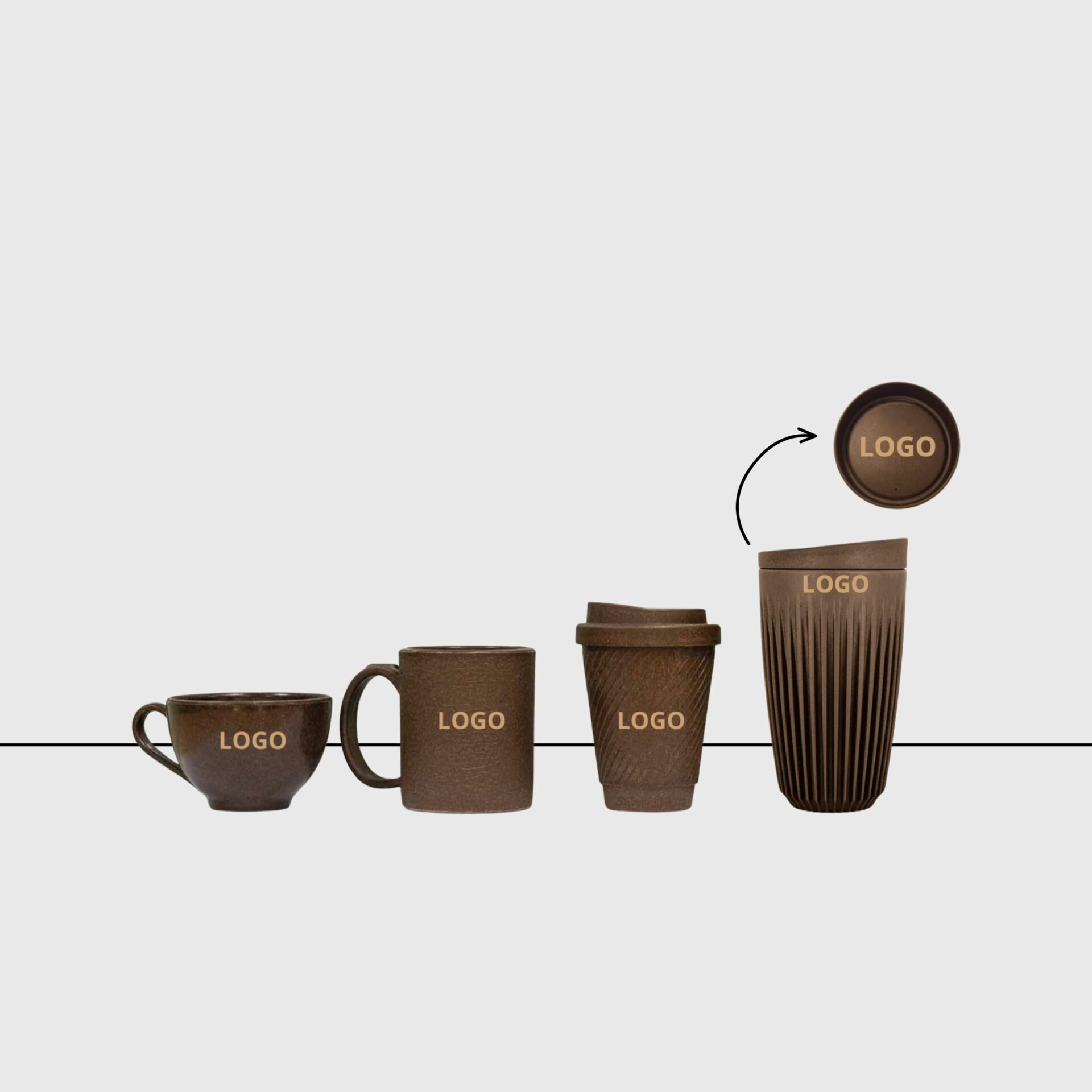 AirX Coffee Mug Made from Coffee Ground corporate logo customization collection