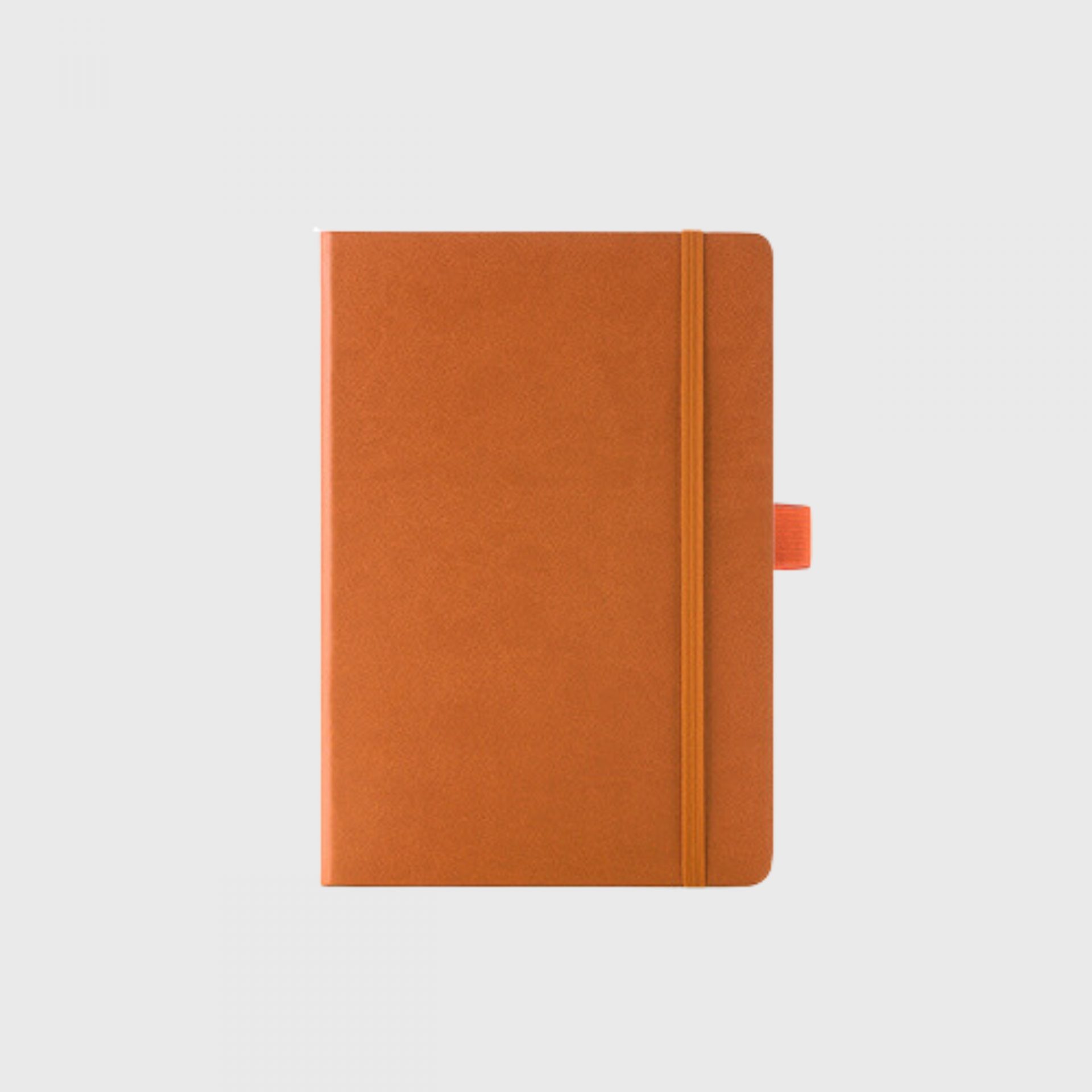 Corporate Gifts Singapore Notebook A5 Soft PU Leather Hard Cover Orange with pen holder