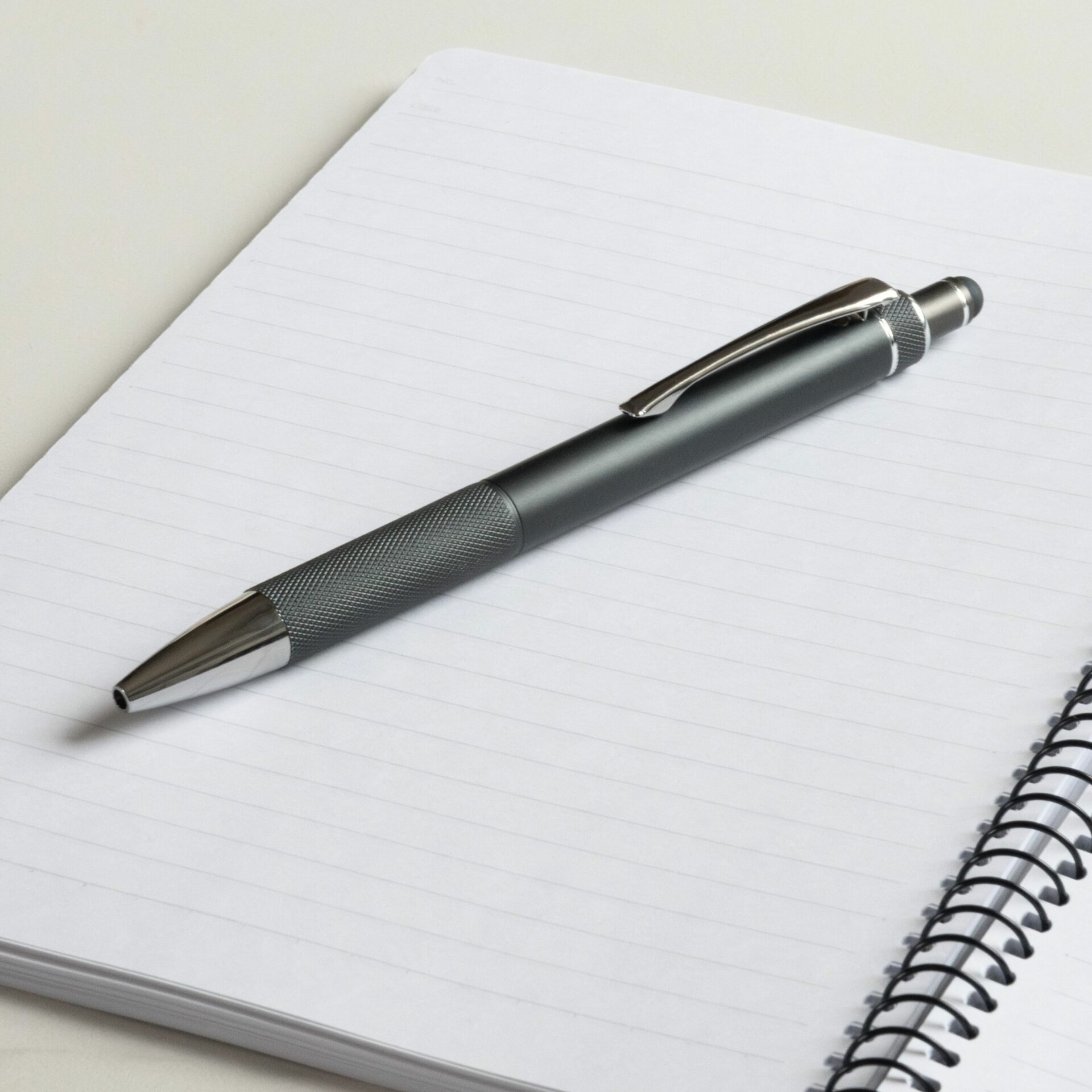 Eco 2-in-1 Pen With Stylus Made From Recycled Aluminium with notebook