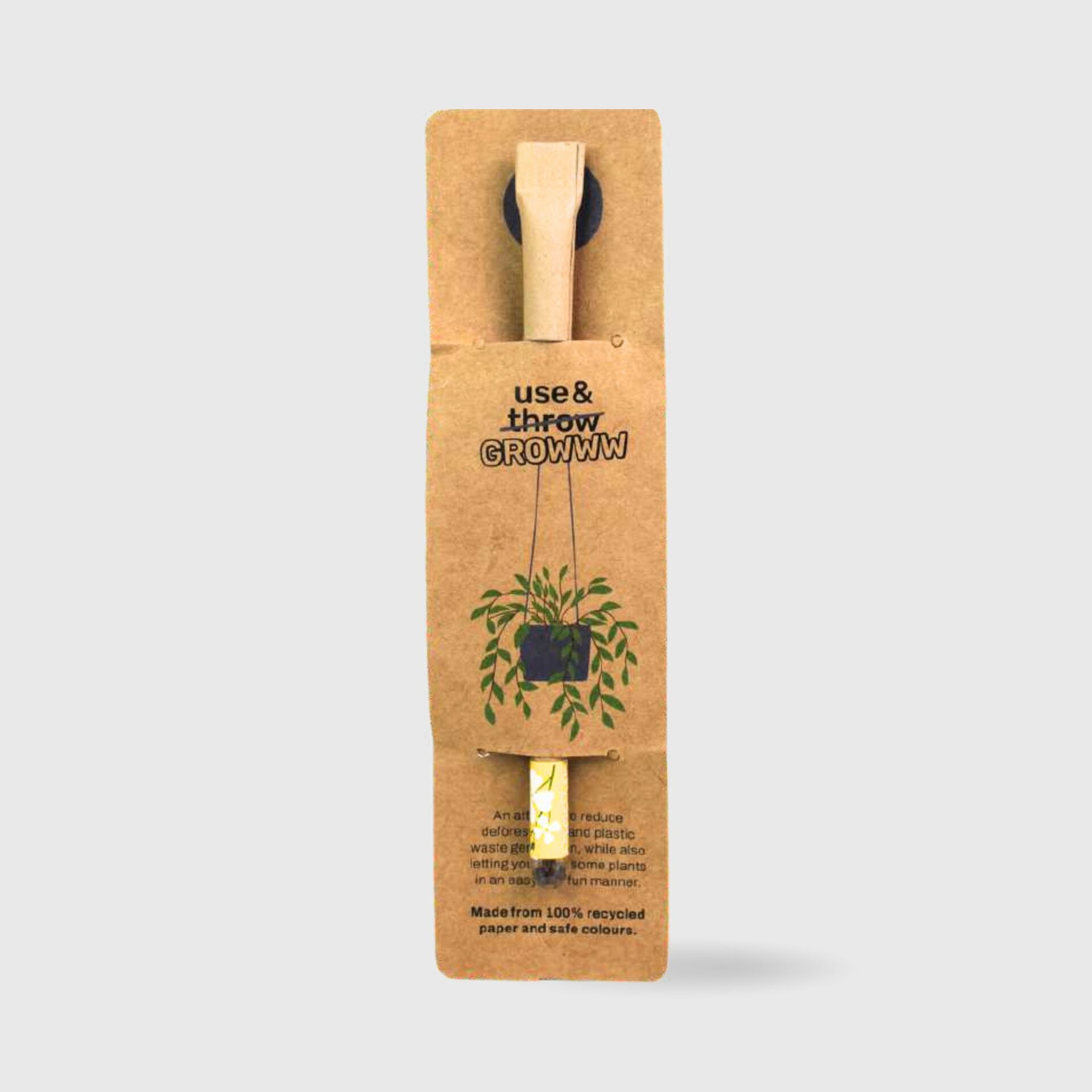 Eco-Friendly Sustainable Plantable Seed Pen. 100% Recycled Paper Body And Cap