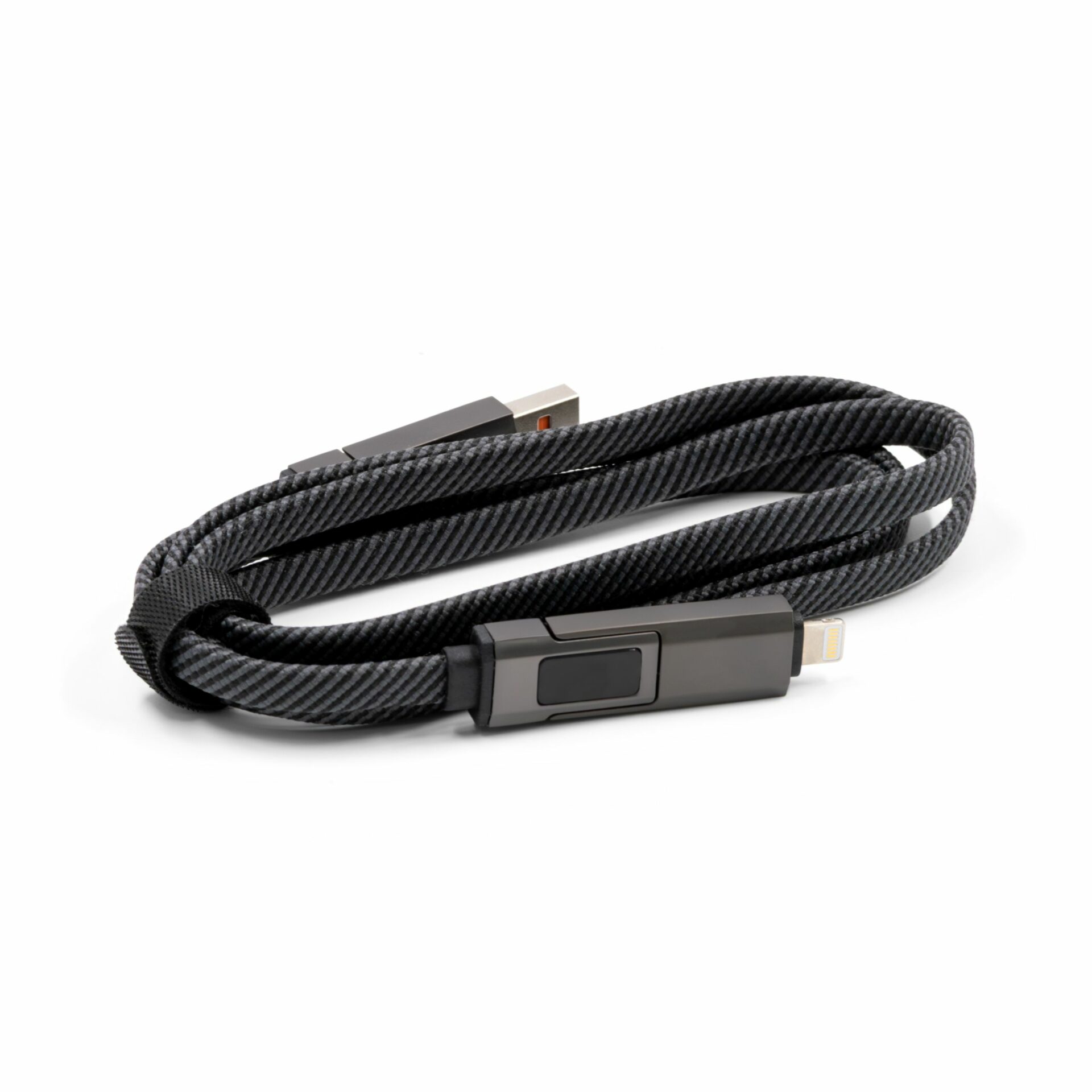 Eco Sustainable 4-in-1 Fast Charging Cable. Comes With Wattage Display And Data Transfer neat cable