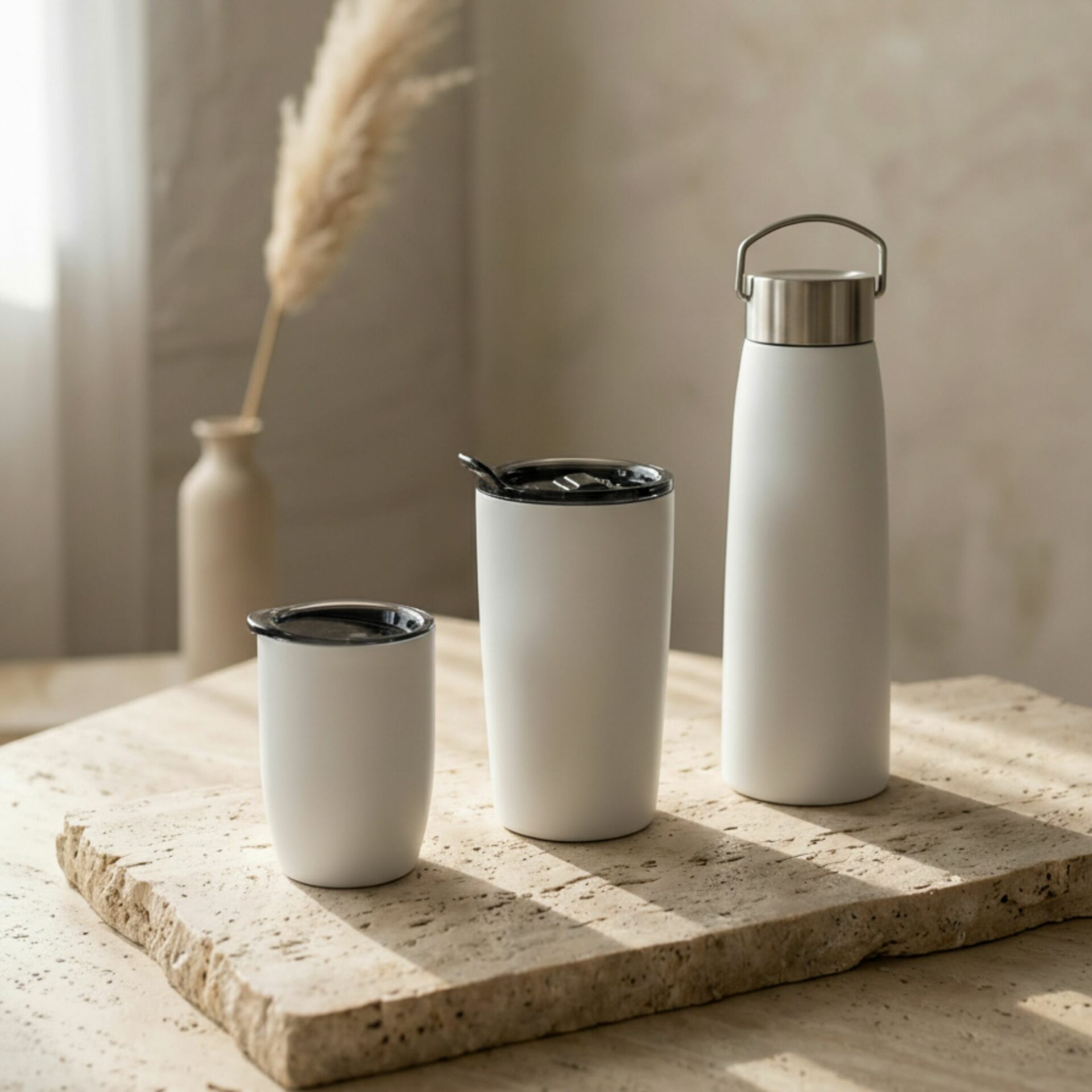 Eco-friendly Daily Vacuum Tumbler Made from Recycled Stainless Steel white collection