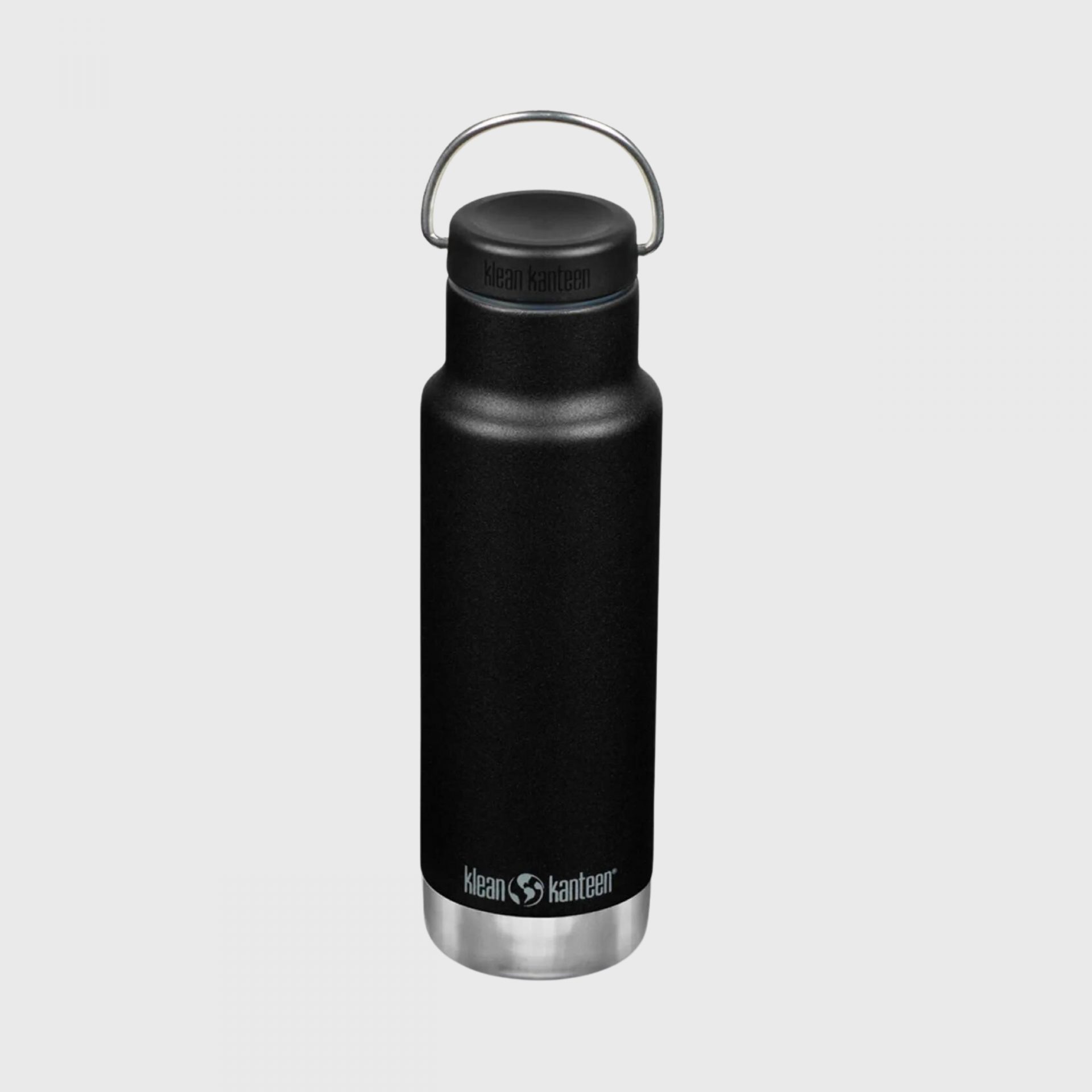 Kleen Kanteen Singapore Insulated Classic 12oz Water Bottle with Loop Cap (Black)