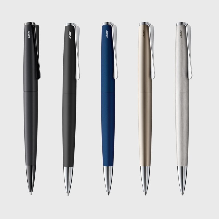 LAMY Studio Kugelschreiber – Imperial Blue, Mattierter Metallkorpus – Mit Clips (L267IB) – Elegantes Schreibgerät