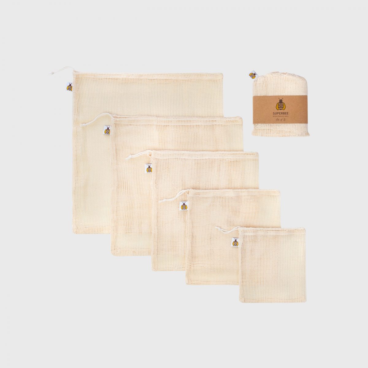 SuperBee Set of Five Mesh Produce Bags Premium Corporate Gifts Singapore