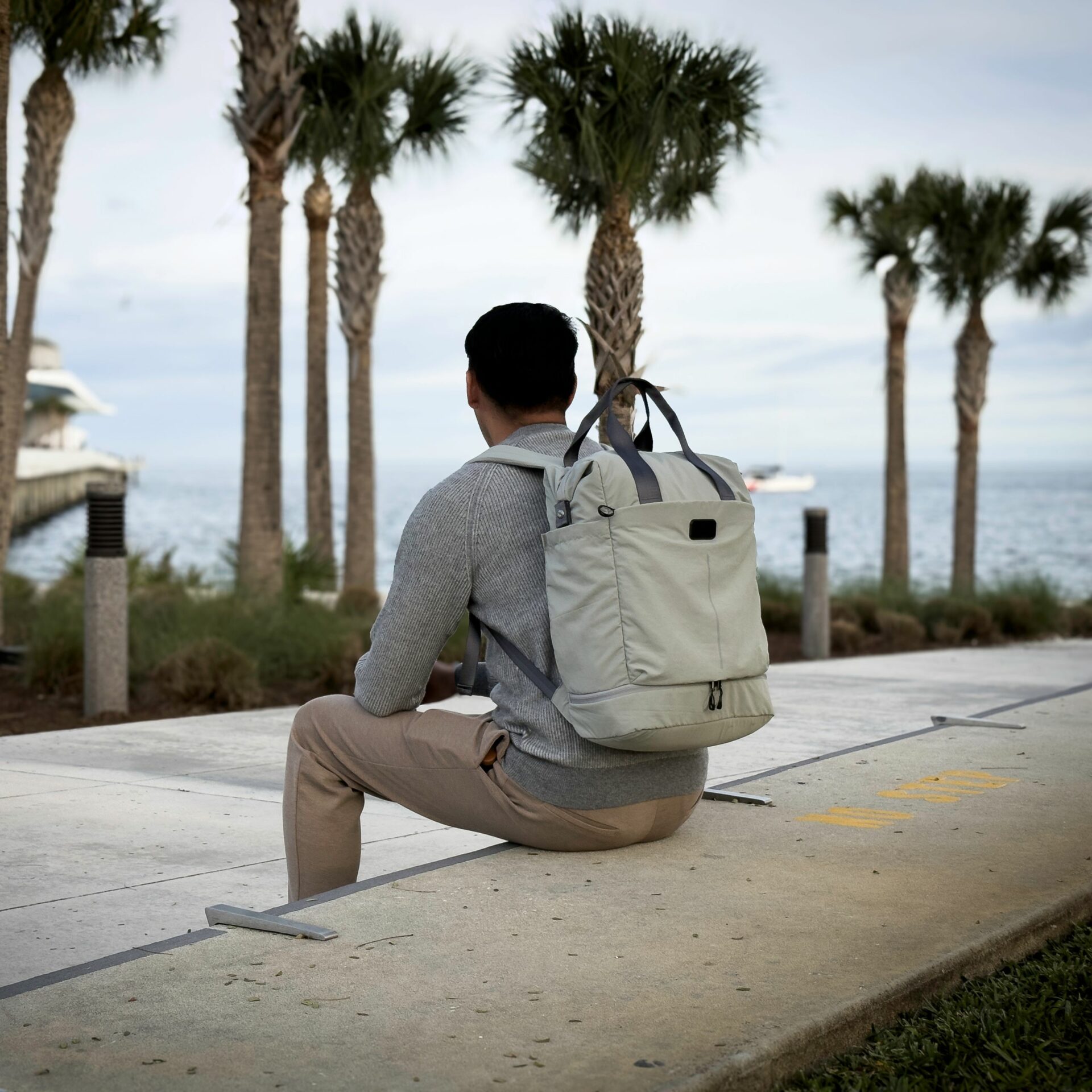 Sustainable Eco-Friendly Recycled Nylon Backpack corporate gifts lifestyle model
