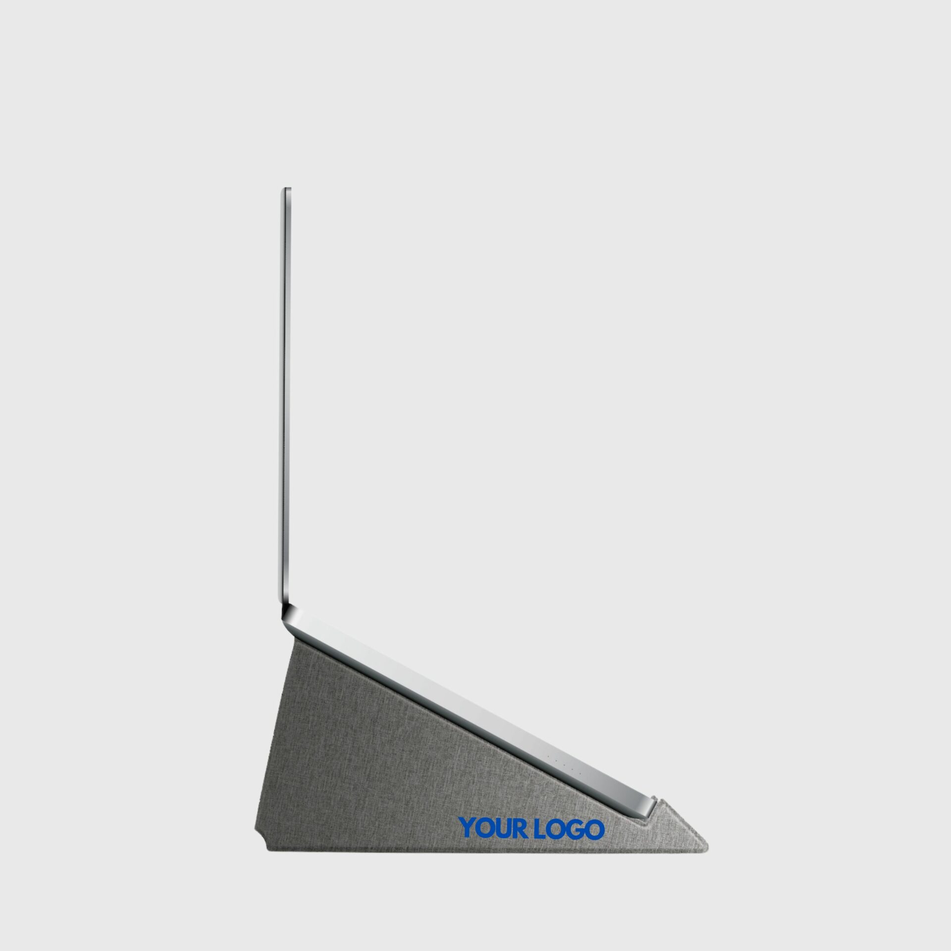 corporate gifts Ergonomic Eco Sustainable Laptop Stand. Made From Recycled PET Bottles side view