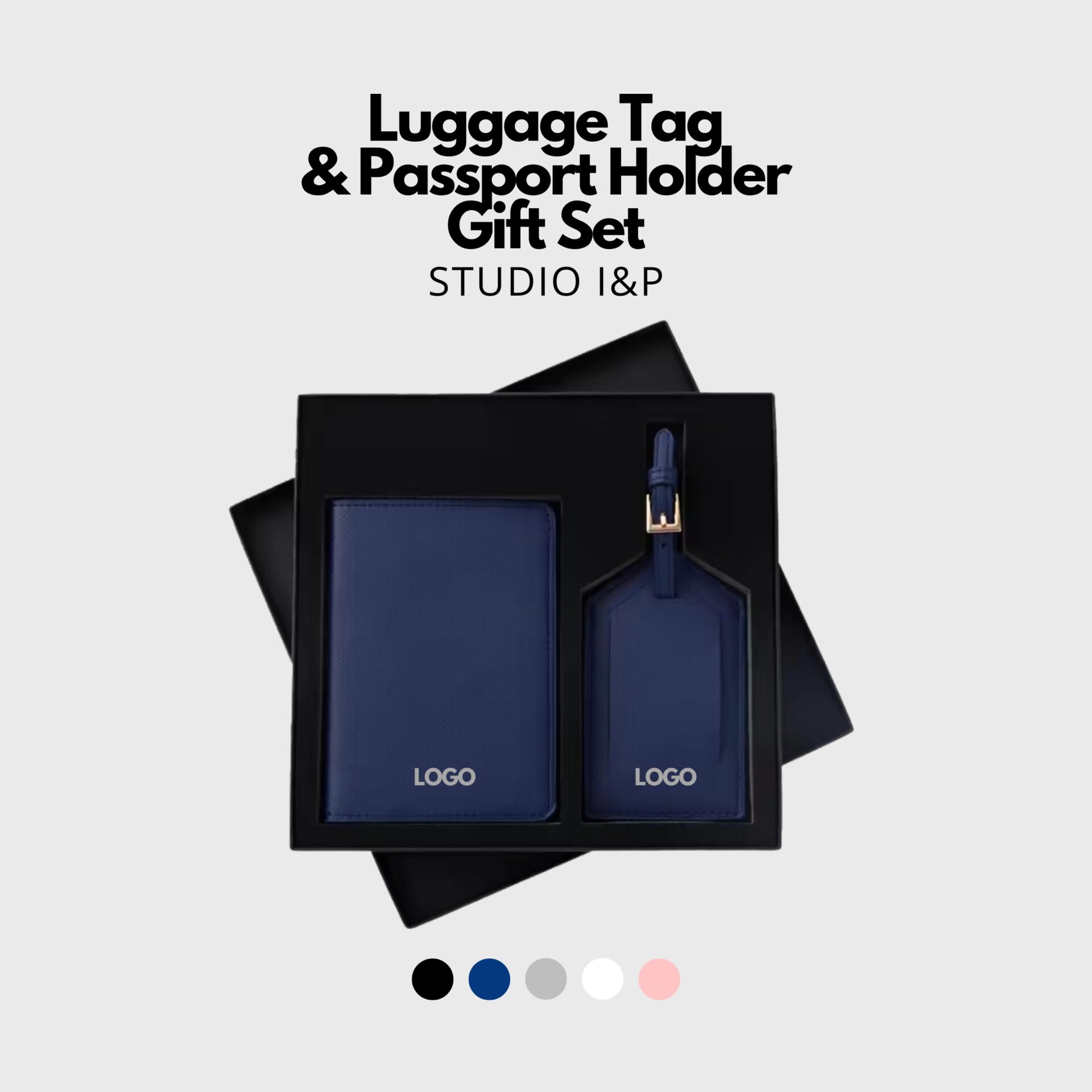 corporate gifts singapore luggage tag & passport holder gift set leather