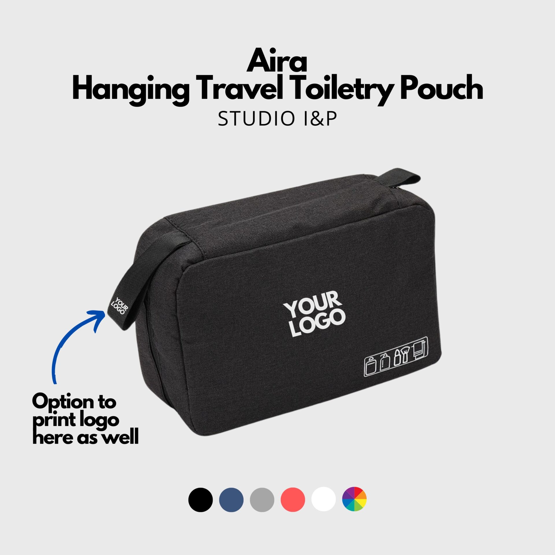 corporate gifts singapore toiletry vanity pouch travel hanging hook black